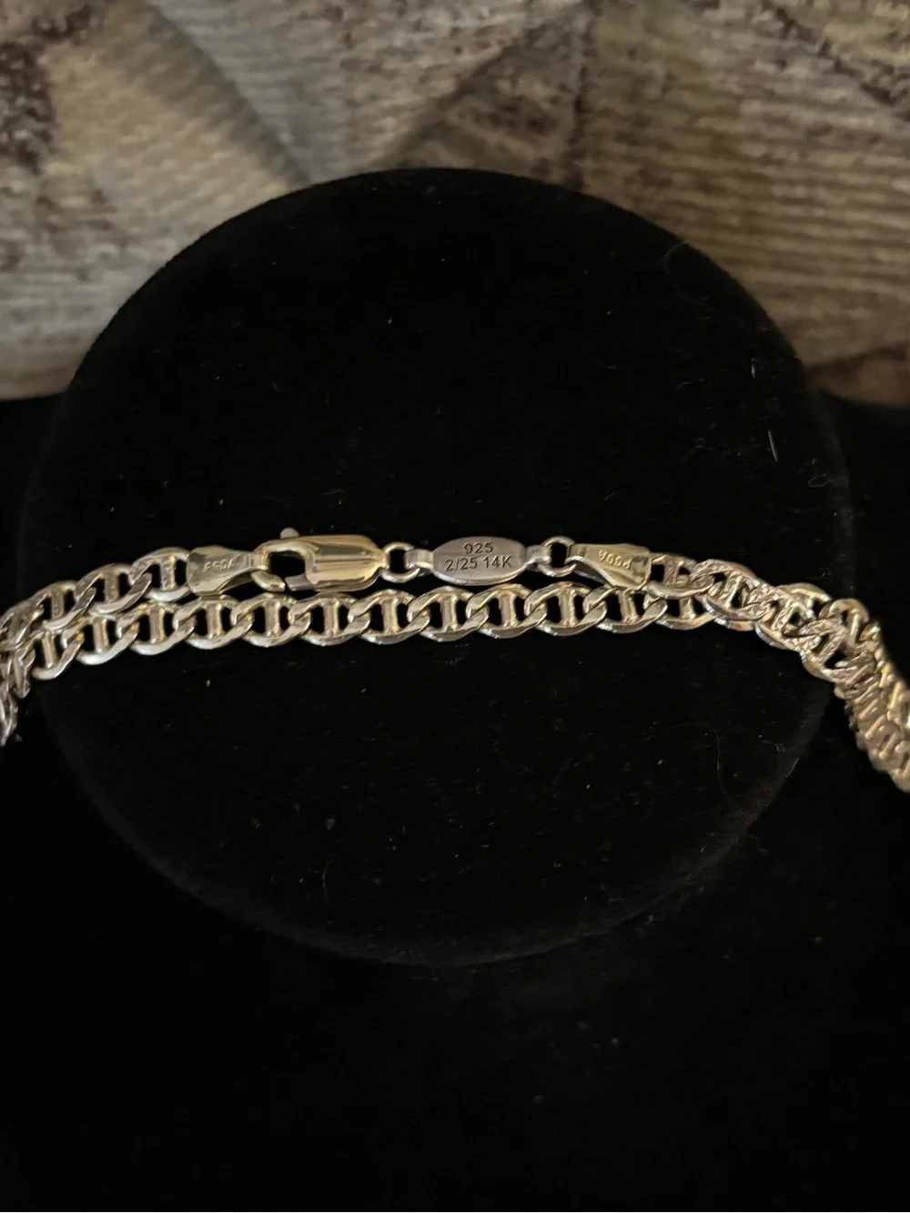 Vintage Piercing Pagoda PGDA 925 Sterling Silver 2/25 14K Gold Bracelet/Anklet